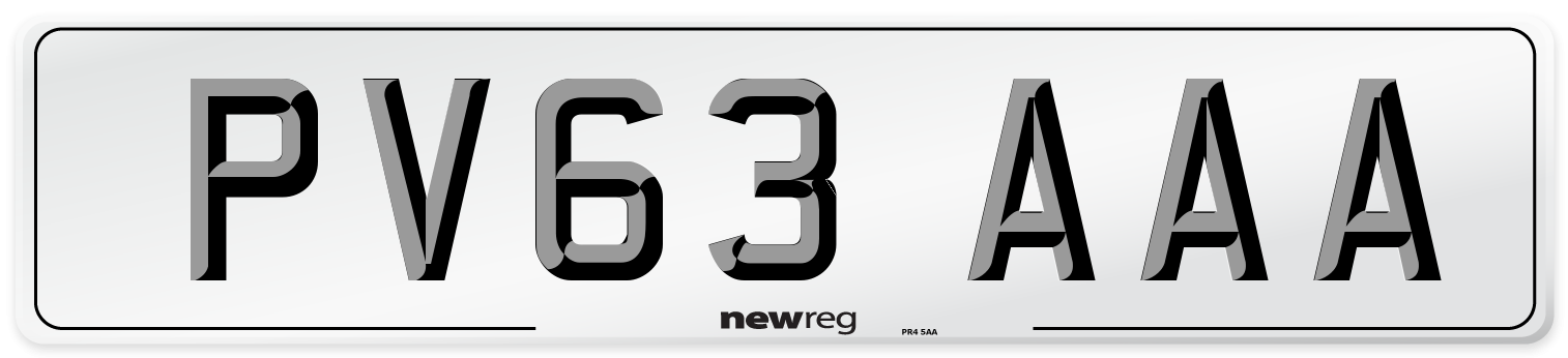 PV63 AAA Number Plate from New Reg